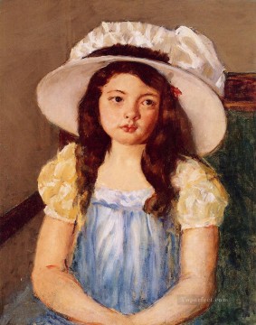 メアリー・カサット Painting - 大きな白い帽子をかぶったフランソワーズと母親の子供たち メアリー・カサット